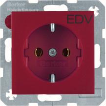 Berker 47431922 Steckdose SCHUKO m Druck S.1/B.3/B.7 rot