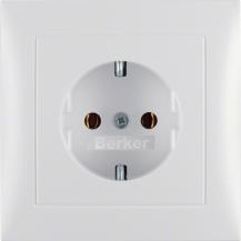Berker 47429909 SCHUKO UP Steckdose 1-fach mit Abdeckplatte S.1/B.3/B.7 polarwei