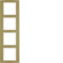 Berker 10143046 Rahmen 4fach B.3 Alu gold/polarweiß