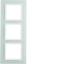 Berker 10136909 Glasrahmen 3-fach, Serie B.7, Glas polarweiß/polarweiß matt