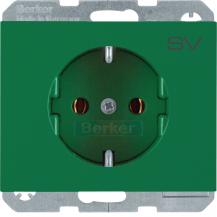 Berker 47157113 Steckdose SCHUKO mit Aufdruck K.1/K5 grü