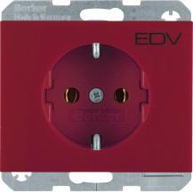 Berker 47157115 Steckdose SCHUKO mit Aufdruck K.1/K5 rot
