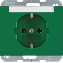 Berker 47397013 Steckdose SCHUKO m BF K.1/K.5 grün glänz