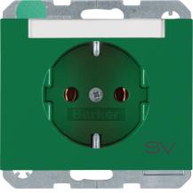 Berker 47397113 Steckdose SCHUKO m BF Aufdr K.1/K.5 grün