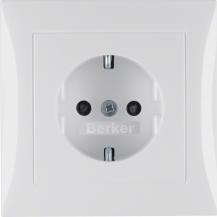 Berker 47228989 Steckd. SCHUKO m. Abpl erh BS S.1/B.x pw