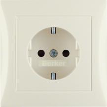 Berker 47228982 Steckd. SCHUKO m. Abpl erh BS S.1/B.x wß