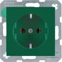 Berker 41438913 Steckdose SCHUKO S.1/B.x grün glänzend