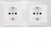 Berker 47208989 Steckdosen-Kom SCHUKO 2f m Ra S.1 pw gl