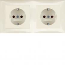 Berker 47208982 Steckdosen-Kom SCHUKO 2f m Ra S.1 we