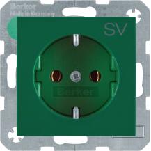 Berker 47438903 Steckd. SCHUKO m Druck S.1/B.x grün gl