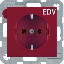 Berker 47438922 Steckd. SCHUKO m Druck S.1/B.x rot glänz