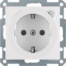Berker 47088989 Steckdose SCHUKO mit FI-Schutzschalter S.1/B.3/B.7 polarweiß, gl