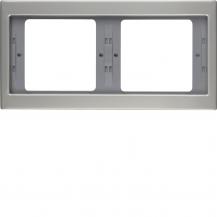 Berker 13637004 Rahmen 2-fach waagerecht, Serie K.5, Edelstahl, Metall mattiert