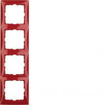 Berker 10148962 Rahmen 4fach S.1 rot glänzend