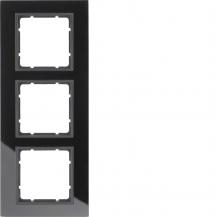 Berker 10136616 Rahmen 3fach B.7 Glas schwarz