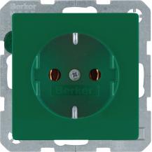 Berker 47436013 Steckdose SCHUKO Q.x grün samt