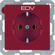 Berker 47436022 Steckdose SCHUKO m Druck Q.x rot sam