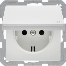 Berker 47516089 SCHUKO Unterputz Steckdose 1-fach mit Klappdeckel Q.x polarweiß