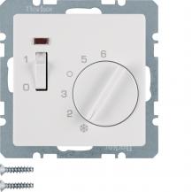 Berker 20306089 Temperaturregler mit Öffner, Z.-Stk., Wippschalter und LED Q.x p