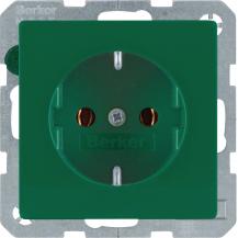 Berker 41436013 Steckdose SCHUKO Q.x grün samt