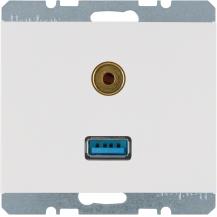Berker 3315397009 USB/3,5 mm Audio Steckdose K.1 pw