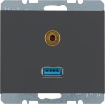 Berker 3315397006 USB/3,5 mm Audio Steckdose K.1 anthr