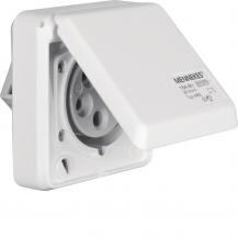 Berker 578501 CEE Steckdose, Drehstromsteckdose 5-polig Eb 16 A mit Klappdeckel
