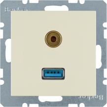 Berker 3315398982 USB/3,5 mm Audio Steckdose S.1 weiß
