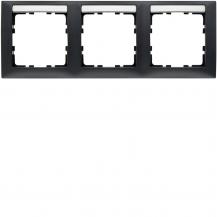 Berker 10239969 Rahmen 3fach waagerecht, mit Beschriftungsfeld, Serie S.1, anthr