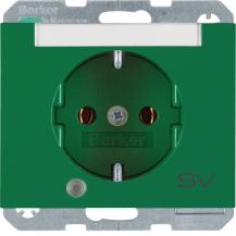Berker 41107113 Steckdose SCHUKO LED BSF erh BS K.1 grün