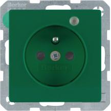 Berker 6765096013 Steckdose m SK-Stift LED e BS Q.x grün