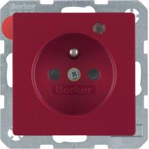 Berker 6765096015 Steckdose m SK-Stift LED e BS Q.x rot