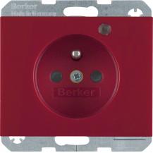 Berker 6765097015 Steckdose m SK-Stift LED erh. BS K.1 rot