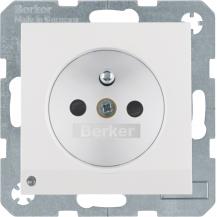 Berker 6765108989 Steckdose m SK-Stift LED S.1/B.x pw glän