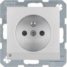 Berker 6765101404 Steckdose m SK-Stift LED S.1/B.3/B.7 alu
