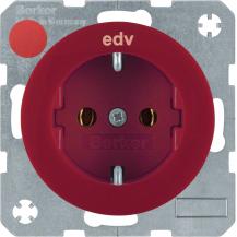 Berker 47432022 Steckdose SCHUKO m Druck R.1/R.3 rot glä
