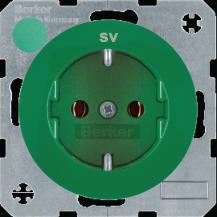 Berker 47432003 Steckdose SCHUKO m Druck R.1/R.3 grün gl