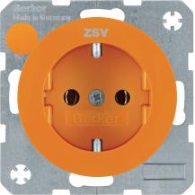 Berker 47432007 Steckdose SCHUKO m Druck R.1/R.3 ora glä