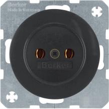 Berker 6167032045 Steckdose ohne SK R.1/R.3 schwarz glänz
