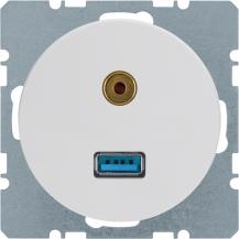 Berker 3315392089 USB/3,5 mm Audio Steckdose R.1/R.3 pw