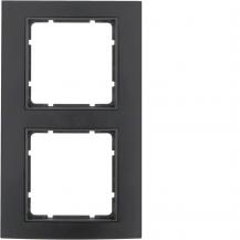 Berker 10123005 Rahmen 2-fach Serie B.3 Alu, schwarz/anthrazit
