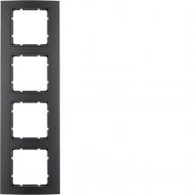Berker 10143005 Rahmen 4fach B.3 Alu schwarz/anthrazit