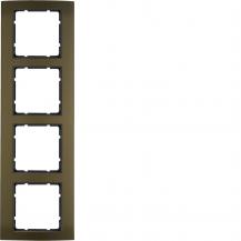 Berker 10143001 Rahmen 4fach B.3 Alu, braun/anthrazit