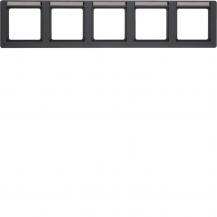 Berker 10256016 Rahmen 5fach waag mit BF Q1 anth