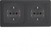 Berker 47206086 Steckdosen-Kom SCHUKO 2f m Ra Q.x anth