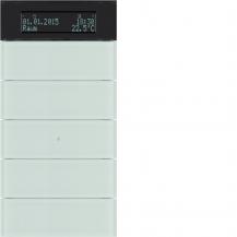 Berker 75665590 KNX Tastsensor 5-fach mit Temperaturregler und Display B.IQ Glas