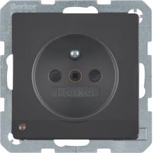 Berker 6765106086 Steckdose m SK-Stift LED e BS Q.x anth