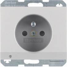 Berker 6765107003 Steckdose m SK-Stift LED erh. BS K.5 Alu