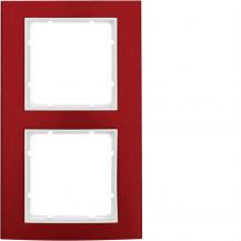 Berker 10123022 Rahmen 2fach B.3 Alu, rot/polarweiß