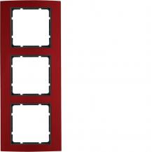Berker 10133012 Rahmen 3fach B.3 Alu, rot/anthrazit